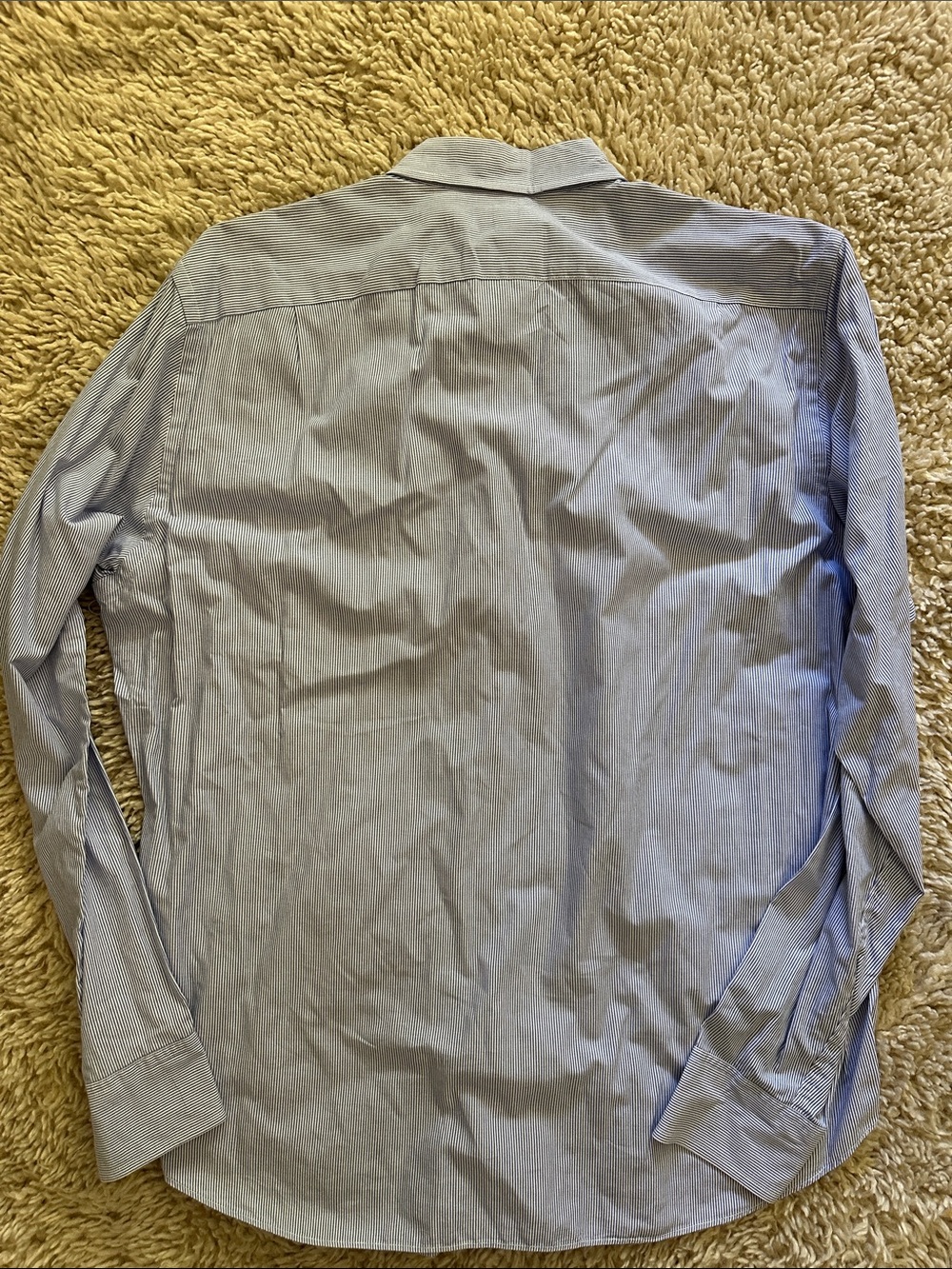 J. Crew Men's Light Blue Pinstripe Button-Down Dress Shirt - Picture 5 of 5